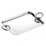Vertigo Silver Plated Small Rectangular Tray with Two Handles 7.8\ Length x 6.25\ Width