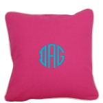 Hot Pink Pillow with Natural Trim