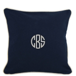 Pillow with Natural Trim - Navy 