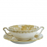 Gold Aves Cream Soup Cup Saucer