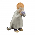Child with Blue Onion Cup Hand painted in Meissen, Germany