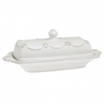 Berry & Thread Whitewash Covered Butter Dish 8″ Length x 3.5″ Height




