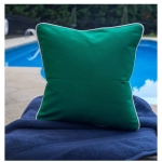 Emerald Pillow with Natural Trim