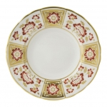 Derby Panel Red Bread and Butter Plate Perfectly round, this bread and butter, side or cake plate is an ideal finishing touch for sophisticated dining. A beautifully traditional design featuring tranquil flowers and foliage in either green or red decoration set against alternating panels of pristine white and gleaming 22 carat gold. A perfect choice for a special occasion to mix with other time-honored patterns. 