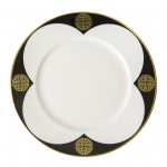 Satori Black Salad Plate Flat rim shape, this contemporary salad or dessert plate is an ideal finishing touch for a modern tablescape. Using a symmetrical pattern in this contemporary design with an inspired interpretation representing longevity in wishing a harmonious and unified life, exemplifying a mixture of cultures and traditions which advocates the idea of western culture meeting east in offering a luxurious style to suit any fine dining experience. 
