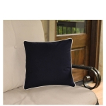 Pillow with Natural Trim - Navy 