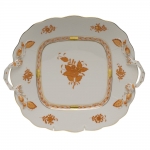 Chinese Bouquet Rust Square Cake with Handles 9.5\ Square





