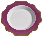 Anna\'s Palette Purple Orchid  Rim Soup Plate 