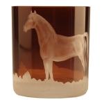 Mahogany Horse Double Old-Fashioned 4\'\' Height
10.1 Ounces

Mouthblown crystal glass, 100% lead-free

