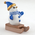 Sledding Snowman - Sapphire