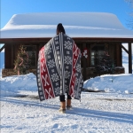 Fair Isle with Skis Throw Holiday Blanket