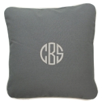 Gray Pillow with Natural Trim