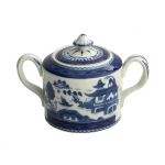 Blue Canton Covered Sugar Bowl  4.75\ Height