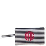 Natural and Navy Striped Clutch