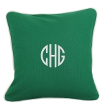 Emerald Pillow with Natural Trim