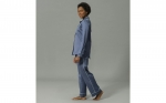 Nocturne Pajama Set, Medium - Steel Blue & Dove