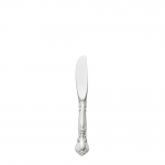 Chantilly Sterling Butter Spreader HH Ideal utensil for use with specialty butter spreads and pat�s.

Finely crafted with the graceful elegance associated with 18th Century France, this stately pattern was first introduced in 1895. The intricate design is embellished with a cascade of deeply carved borders showcasing a slender raised central panel along the handle and a more substantial open panel that can be monogrammed near the tip, which is crowned with a delicate fleur de lis. A stunning addition to traditional and formal interiors, this regal pattern will turn every meal into an event.

Polish your sterling silver once or twice a year, whether or not it has been used regularly. Hand wash and dry immediately with a chamois or soft cotton cloth to avoid spotting.
