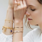 Audrey Link Charm Bracelet in 18K Yellow Gold