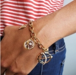 Audrey Link Charm Bracelet in 18K Yellow Gold