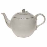 Platinum Edge Tea Pot with Rose 5.5\ Height
36 Ounces