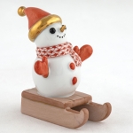 Sledding Snowman - Rust