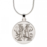 Hand-Engraved Sterling Silver Disc Pendant  Large 36 mm
Sterling Silver
Chain sold separately

As each piece is handmade, personalize this item. Prices and availability subject to change.