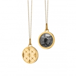 Small Round Mosaic 18K Gold Half Locket