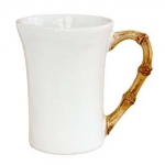 Bamboo Mug Measurements: 3.5\ W x 5\ H
Capacity: 12 ounces
Made of Ceramic Stoneware
Made in Portugal

Use & Care: 	
Oven, Microwave, Dishwasher, and Freezer Safe