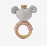Princess Mouse Wooden Baby Ring Rattle