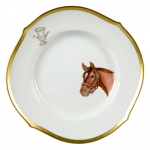 Bluegrass Salad Plate 8.75\ diameter

White with 24K gold edge and hand-painted equine pattern