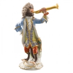 Trumpeter Figurine Created in 1753 by the highly gifted Johann Joachim Kaendler (1706-1775), the Trumpeter is one of the 21 imaginative creations playing in the Monkey Orchestra.