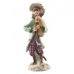 Piper Player Figurine Created in 1753 by the highly gifted Johann Joachim Kaendler (1706-1775), the \Piper\ is one of the 21 imaginative creations playing in the Monkey Orchestra.