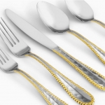 Molten 5-Piece Flatware Set - Gold