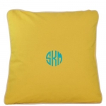 Large Yellow Pillow with Natural Trim