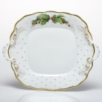 Winter Shimmer Square Cake Plate with Handles 9.5\ Square