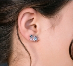 The Nebula Blue Topaz Stud Earrings