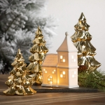 Lighted Gold Christmas Trees, Set of Three