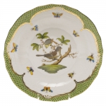 Rothschild Bird Green Border Dessert Plate, Motif #1 