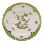 Rothschild Bird Green Border Dessert Plate, Motif #8 