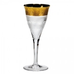 Splendid White Wine Designed in 1911, Splendid is considered to be the magnum opus of Moser\'s designs. One of the most popular state service patterns in the Moser collection, it has been commissioned by the Royal Houses of Spain, Norway and England. Splendid is entirely diamond crosscut by hand and topped off with a dramatic 24K gold band.