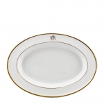 Signature Collection White with Gold Oval Platter Dimensions:  14 5/8\ x 10 7/8\

Monogramming Available.