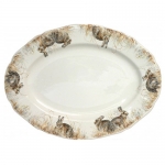 Sologne Oval Platter with Rabbit 15 1/2\ 15.5\ Length x 11.5\ Width