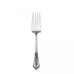 Rose Point Sterling Cold Meat Fork Inspired by the Venetian lace of the traditional rose point wedding veil, this pattern features a full-blown rose-the symbolic flower of love-floating amid a web of silver lace and a pearl of geometric regularity. Introduced in 1934, the Venetian Renaissance styling captures the lost art of hand-sewn lace while keeping the magic of the wedding and mood of eternal romance alive as you use it day after day for family meals and special occasions.

Polish your sterling silver once or twice a year, whether or not it has been used regularly. Hand wash and dry immediately with a chamois or soft cotton cloth to avoid spotting.