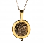 Athena and Pegasus Replica Coin Pendant Necklace
