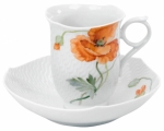 Wild Poppy Coffee Cup & Saucer This beautifully-detailed red poppy is a fabulous addition to the elegant Waves pattern. 
