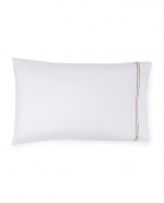 Grande Hotel White/Taupe Standard Pillowcases, Pair These linens are styled after those that grace the beds of some of the finest hotels in the world. So if you\'re wondering why you always sleep so well in a five-star hotel, this may be the answer. This ever-popular percale is embroidered with tailored double-rows of satin stitch in colors numerous enough to thrill a decorator. Plus, they\'re woven by our masters in Italy to last through many washings.

Fabrication:
Percale with double-row of satin stitch embroidery
Duvet Cover: U-Shape on top of bed
Shams: 4-sides
Flat Sheet and Pillowcases: Along cuff

Finishing:
Knife-edge hem on Duvet Covers
Classic-style flanges, approximate measurements:
Shams: 3-inches; Boudoir: 2-inches
Flat Sheet and Pillowcase cuffs: 4-inches

Hem:
Plain
