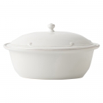 Berry & Thread Whitewash Oval Covered Casserole 13\ 13\ Length, 9\ Width, 7.5\ Height
3 Quarts

Made of Ceramic Stoneware
Oven, Microwave, Dishwasher, and Freezer Safe
Made in Portugal 