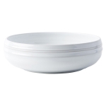 Bilbao White Truffle Serving Bowl 12\ 12\ W x 3.5\ H
3.5 Quarts

Made of Ceramic Stoneware
Care & Use:  Oven, Microwave, Dishwasher, and Freezer Safe
