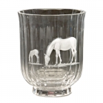Mare and Foal Engraved Vase