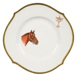 Bluegrass Dinner Plate 11\ diameter

White with 24K gold edge and hand-painted equine pattern